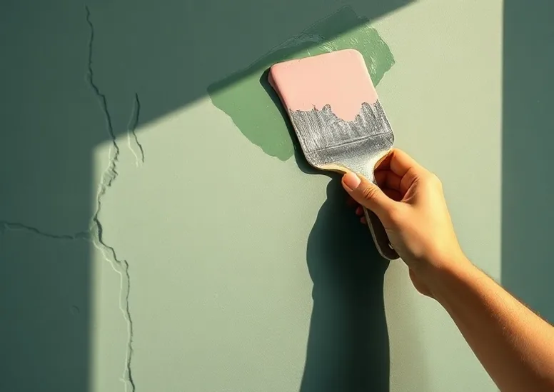 Ponçage et rebouchage des fissures avant mise en peinture