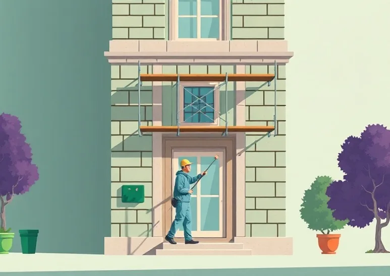 Ravalement de façade en pierre, nettoyage et application d'enduit